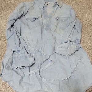 Liz Lange Light Blue Maternity Shirt